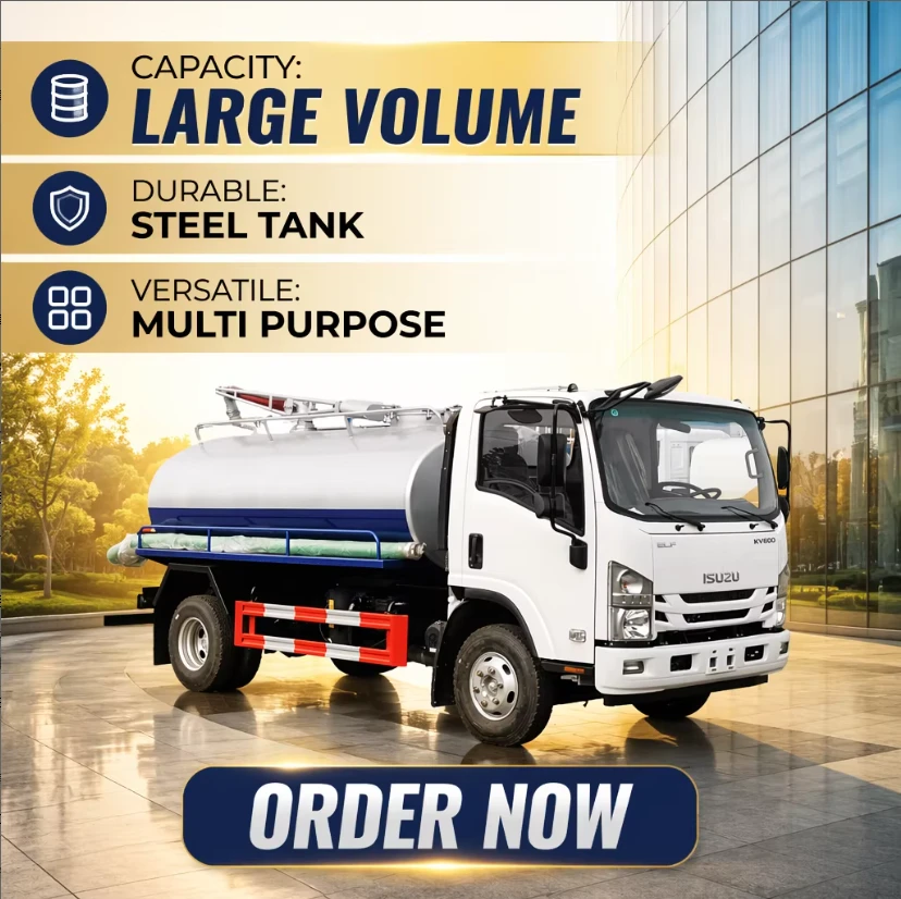 إيسوزو إل إل إف 700P 4x2 ريد 10000L خزان الصرف الصحي والفضلات سحب الشاحنة مع مضخة التفاضل اليدوية للديزل الإيطالية جيروب للتصدير
