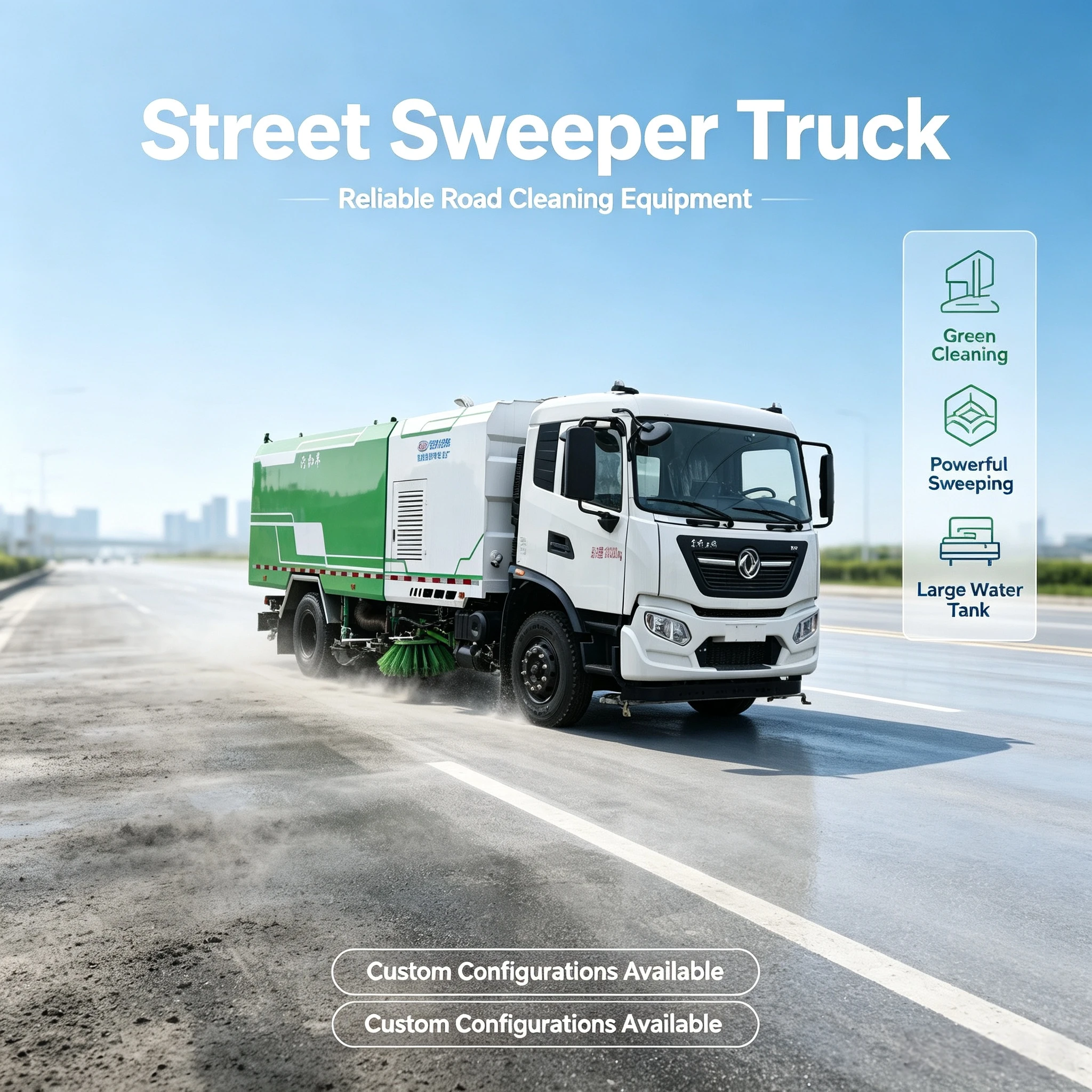 CLW5180TXSD6 Dongfeng Tianjin Cleaning and Sweeping Vehicle with Engine Gear Pump 18000kg