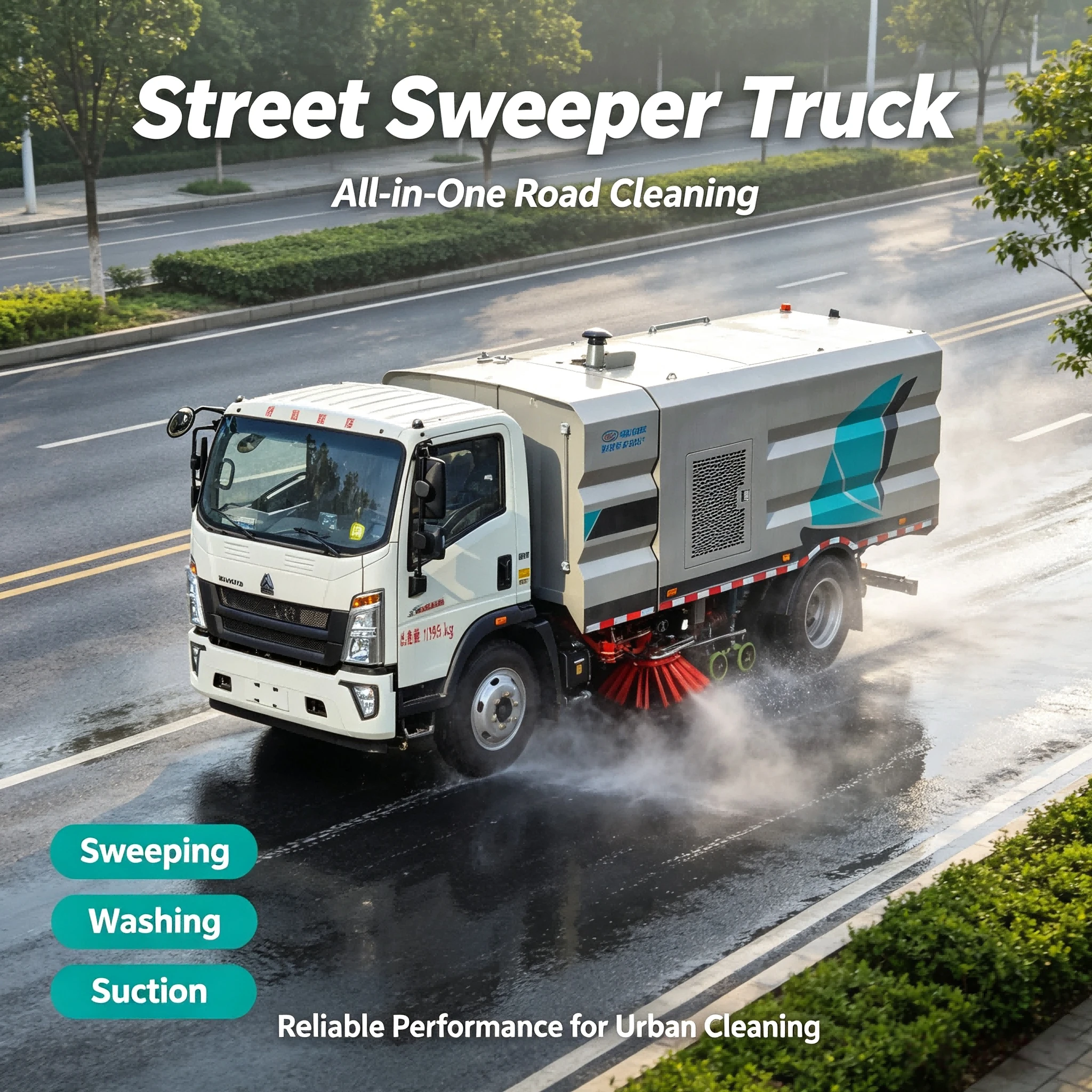 CL5182TXS6AGX Sinotruk TX العربي غسيل وتنظيف السيارات مع محرك تزييت 220 حصان
