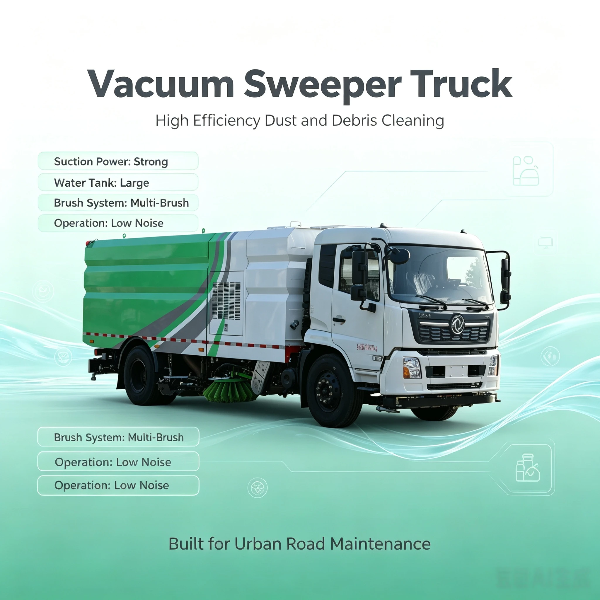 CLW5180TXSD6 مركبة غسل وتنظيف دينغفينغ تيانجين مزودة بمضخة هيدروليكية 18000كجم أصل هوبي 1 سنة ضمان