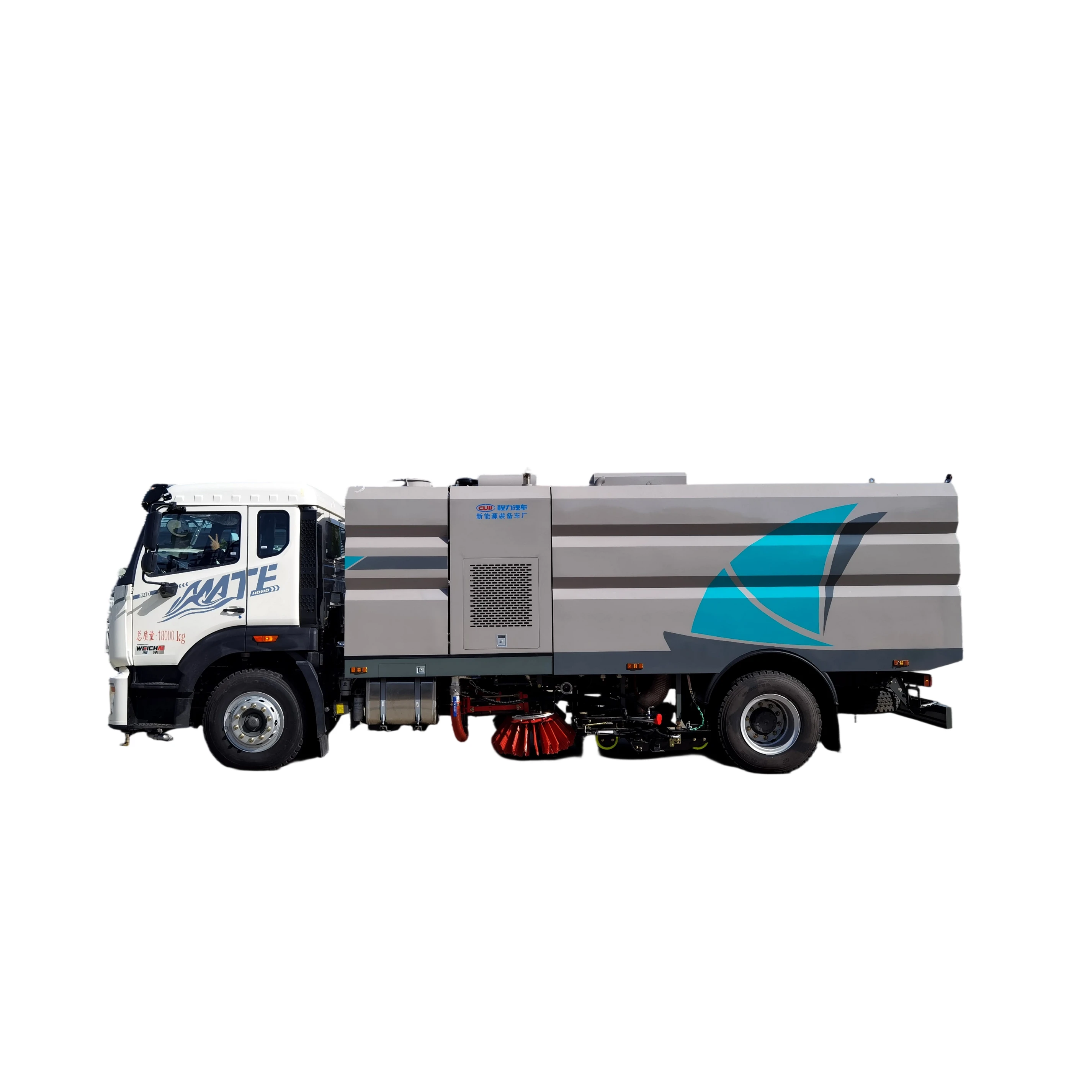 CL5181TXSZ6GX الجديدة من سينوتروك NX سيارة غسل تنظيف الطرقات مزودة بمحرك 240 حصان ناقل الحركة مصدر هوبي 1 سنة ضمان 18000 كجم وزن