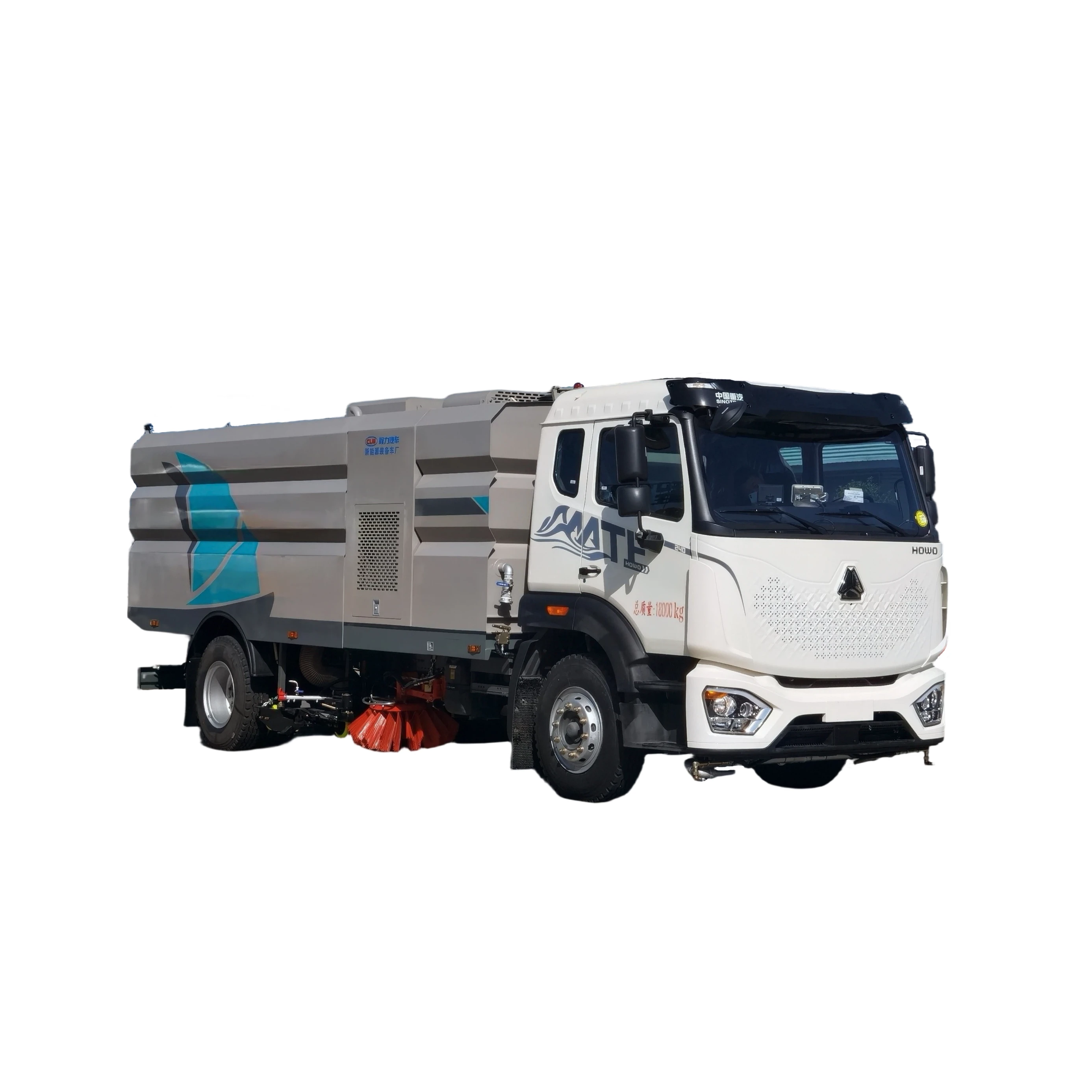 CL5181TXSZ6GX الجديدة من سينوتروك NX سيارة غسل تنظيف الطرقات مزودة بمحرك 240 حصان ناقل الحركة مصدر هوبي 1 سنة ضمان 18000 كجم وزن