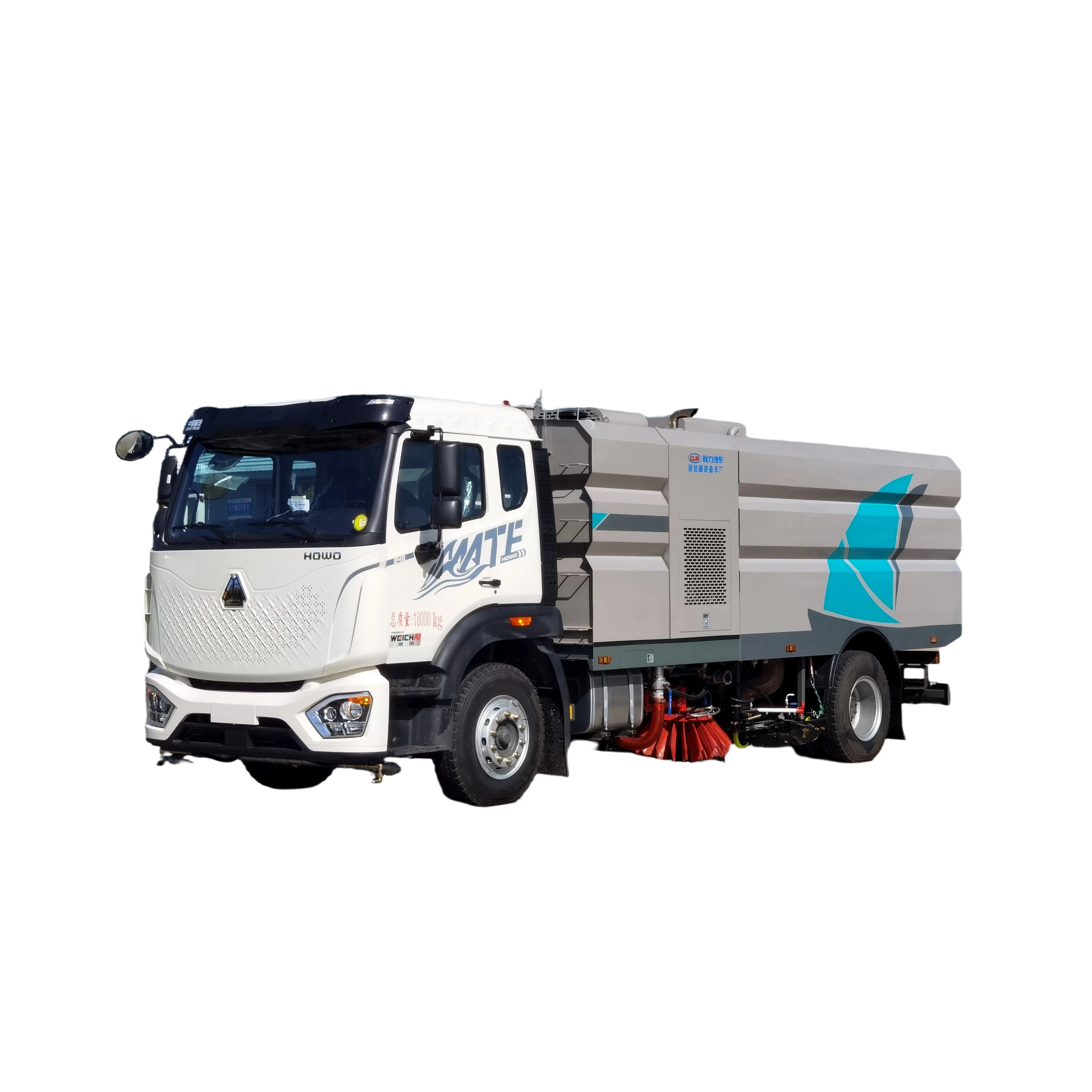 CL5181TXSZ6GX الجديدة من سينوتروك NX سيارة غسل تنظيف الطرقات مزودة بمحرك 240 حصان ناقل الحركة مصدر هوبي 1 سنة ضمان 18000 كجم وزن